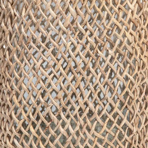 Flyer Hand Woven Abaca Round Hurricanes with Handles, Set of 2