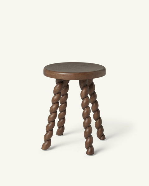 Artful Traditionalist Handcrafted Sculpted Round Accent Table