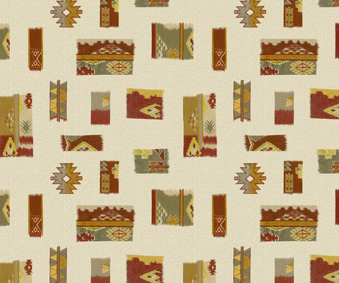 Geometric Linen Fabric in Mustard - 148cm