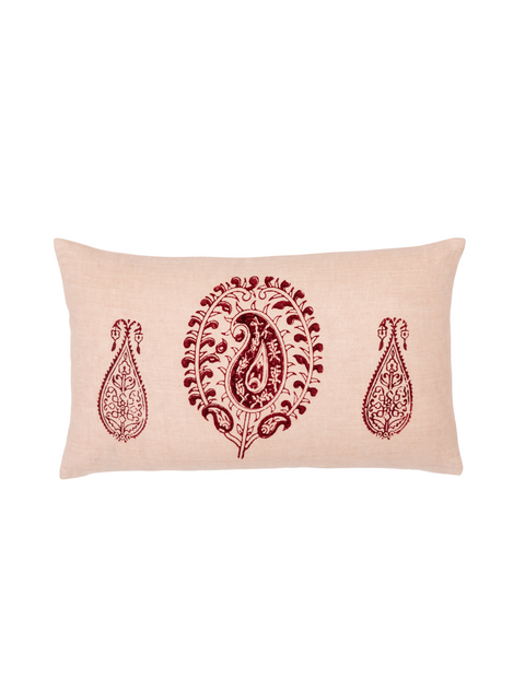 Powered by People Artful Traditionalist Bohemian Hand Block Print Floral Pillow Cover - 12 x 20