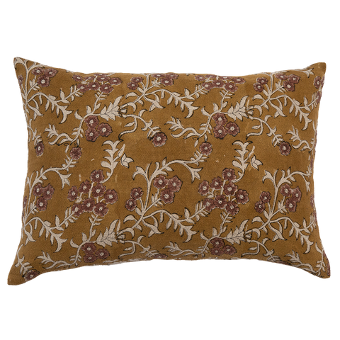 Filling Spaces Artful Traditionalist Bohemian Hand Block Print Lumbar Pillow - 18 x 18 - 20 x 20 - 22 x 22 - 24 x 24 - 26X 26 - 14 x 20 - 14 x 40 - 18 x 40 - 16 x 50