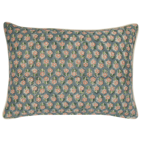 Filling Spaces Artful Traditionalist Bohemian Embroidery Lumbar Pillow - 18 x 18 - 20 x 20 - 22 x 22 - 24 x 24 - 26X 26 - 14 x 20 - 14 x 40 - 18 x 40 - 16 x 50