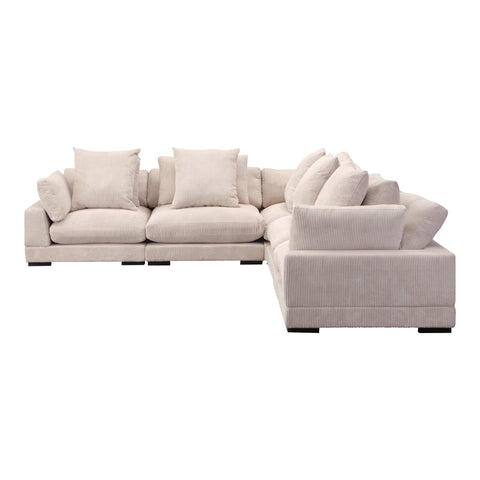 Timeless Minimalist Tumble L-Shape Corduroy Modular Sofa