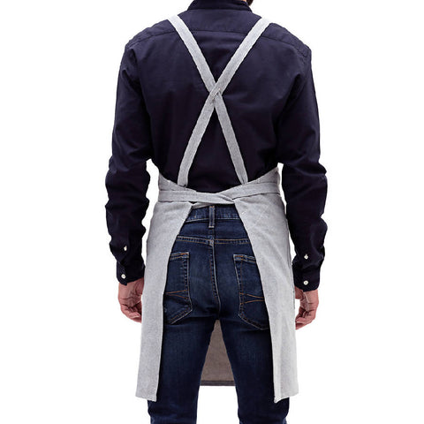 Bib Solid Crossback Apron with Patch Pockets