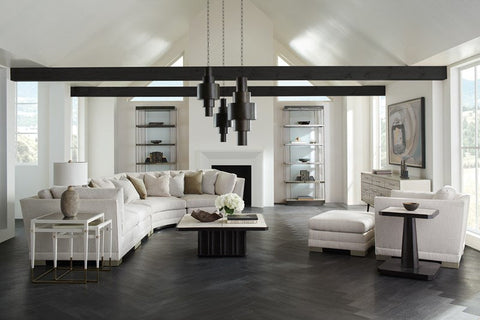 Timeless Minimalist Fluted Drum Coffee Table with Casters