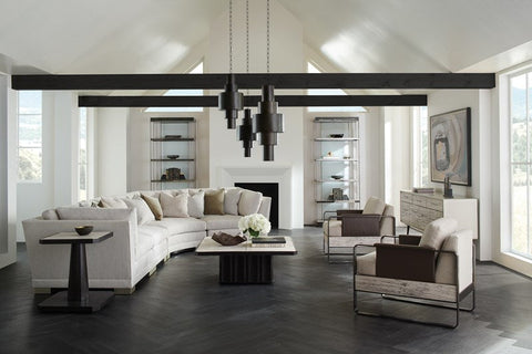 Timeless Minimalist Fluted Drum Coffee Table with Casters