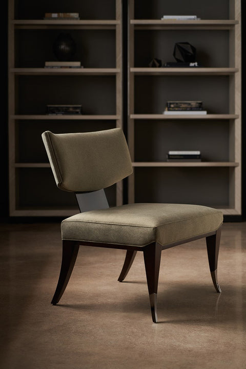 Artful Traditionalist Modern Crown Back Velvet Accent Chair