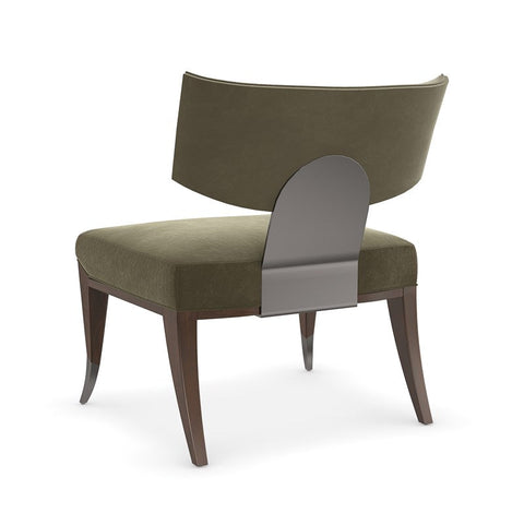 Artful Traditionalist Modern Crown Back Velvet Accent Chair