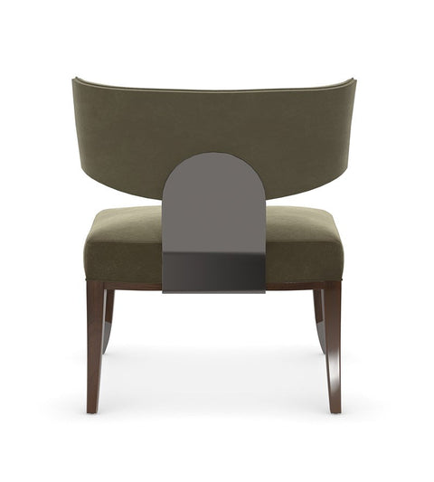 Artful Traditionalist Modern Crown Back Velvet Accent Chair