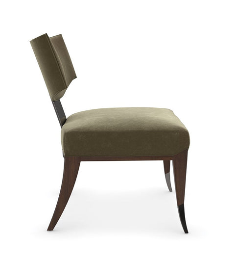 Artful Traditionalist Modern Crown Back Velvet Accent Chair