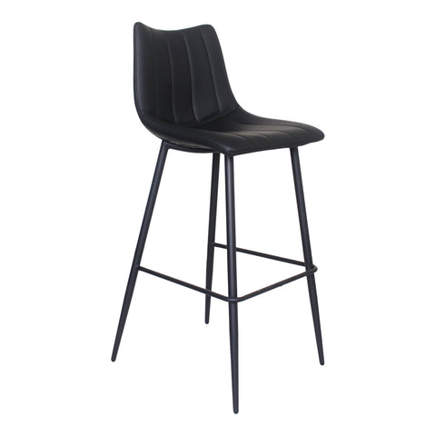 Alibi Contemporary Upholstered Curved Low Back Bar Stool