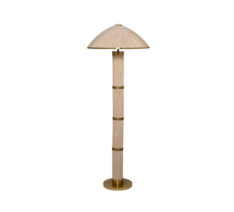 Seychelles Floor Lamp in Bleached Rattan