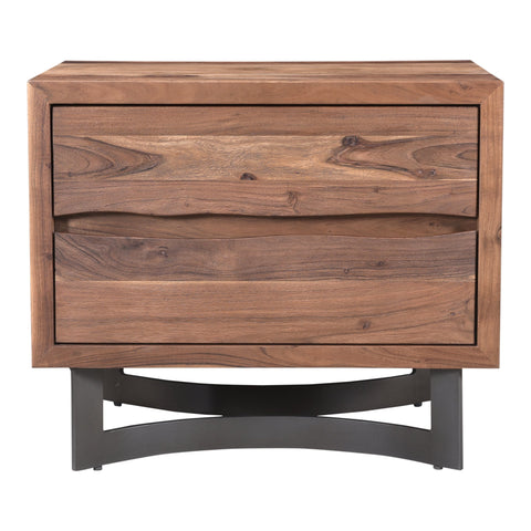 Nature-Driven Modernist Bent Rustic Wood Nightstand