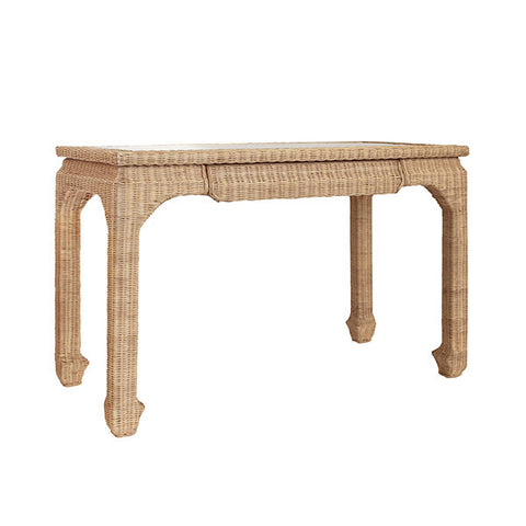 Writing Desk with Curved Legs in Asian Coastal Style
