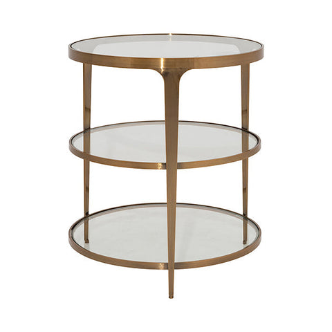 Worlds Away Vienna Contemporary Tiered Round End Table - 22 W