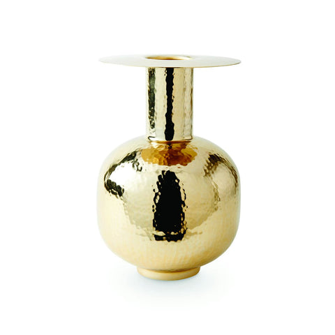 Decorating Essentials Handcrafted Hammered Brass Flower Vase