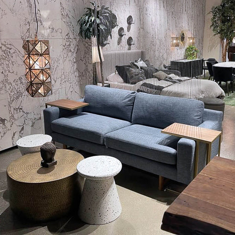 LH Imports Timeless Minimalist Concrete Drum Center Table