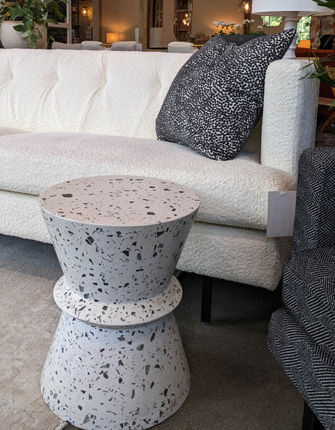 Timeless Minimalist Modern Drum Concrete Accent Table
