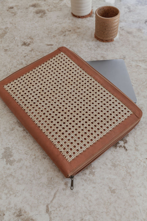 Geometric Zipper Laptop Bag