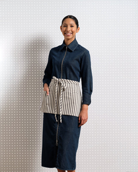 Waist Stripe Adjustable Apron with Deep Pockets