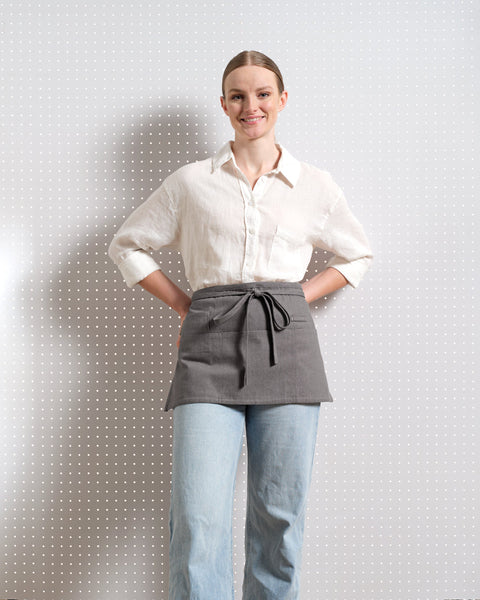 Waist Apron with Patch Pockets