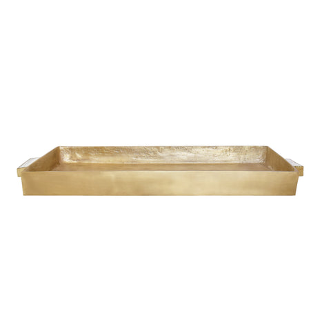 Modern Agate and Brass Lipped Serving Tray