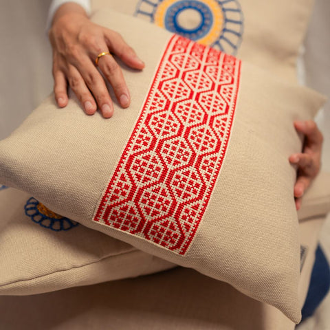 Artful Traditionalist Embroidery Bohemian Pillow Cover
