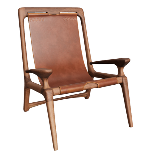 Soft Scandinavian Butterfly Lounge Chair with Tapered Legs