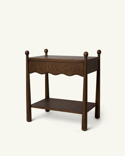 Hati Home Artful Traditionalist Wave Mid Century Nightstand - 23.75 W