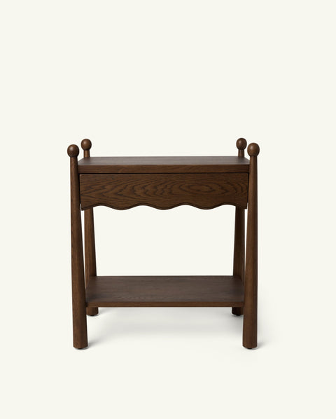 Hati Home Artful Traditionalist Wave Mid Century Nightstand - 23.75 W