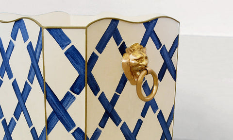 Decorating Essentials Geometric Bamboo Box with Gold Trim