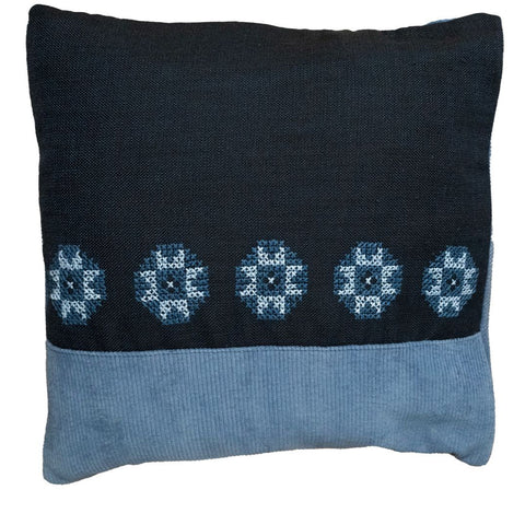 Powered by People Artful Traditionalist Bohemian Handcrafted Embroidery Pillow Cover - 18 x 18