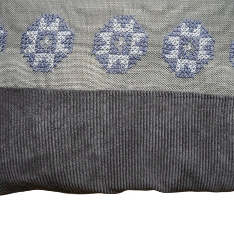 Powered by People Artful Traditionalist Handcrafted Embroidery Bohemian Pillow Cover - 18 x 18