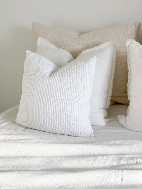 Anaya Minimalist Monochromatic Textured Cotton Pillow Cover - 20 x 20 - 18 x 18