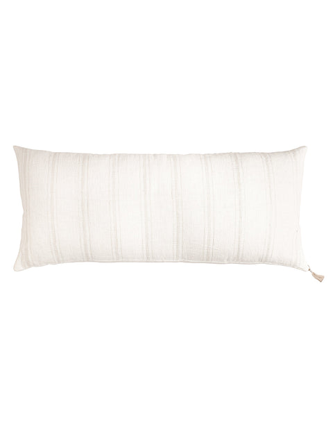 Monochromatic Scandinavian Embroidered Lumbar Throw Pillow