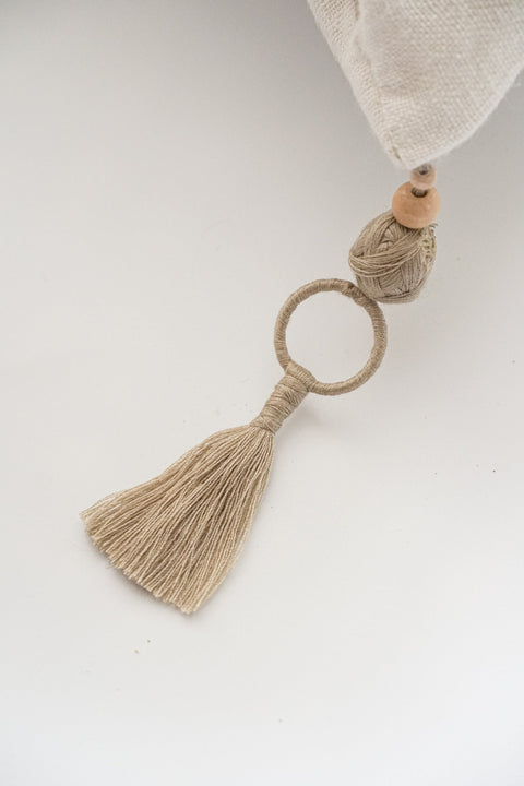 Monochromatic Scandinavian Embroidered Lumbar Throw Pillow