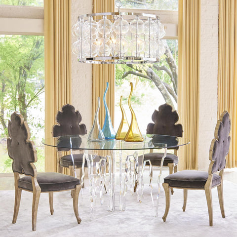 Artful Traditionalist Crown Back Armless Dining Side Chair