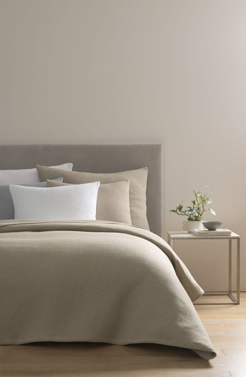 Minimalist Stitched Solid Cotton Coverlet