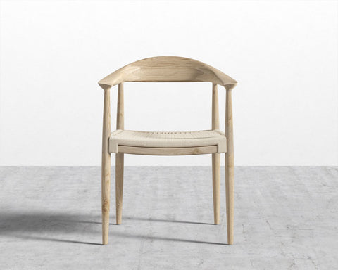 Timeless Minimalist Scandinavian Dining Armchair with Barrel Back