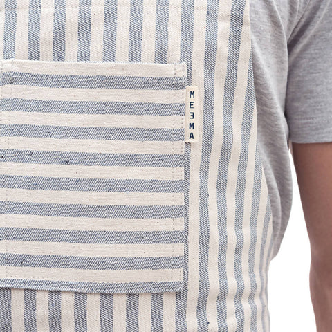Pinafore Stripe Apron with Crossback and Patch Pockets