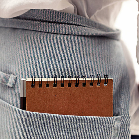 Waist Solid Apron with Patch Pockets