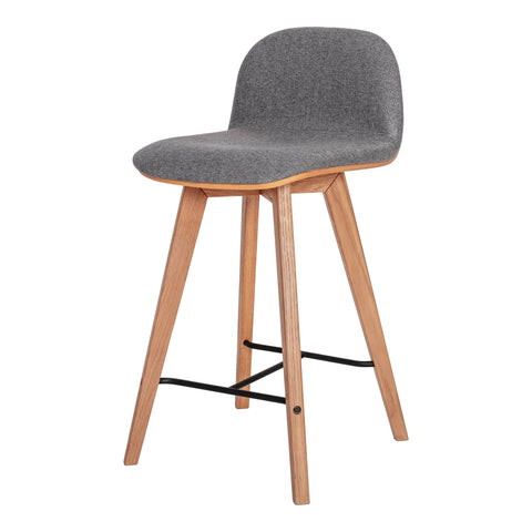 Napoli Timeless Minimalist Low Back Oak Counter Stool