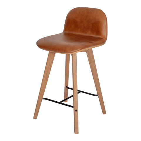 Napoli Timeless Minimalist Contemporary Oak Low Back Counter Stool