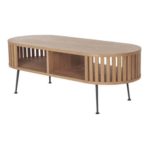 Henrich Scandinavian Oval Coffee Table with Tapered Legs