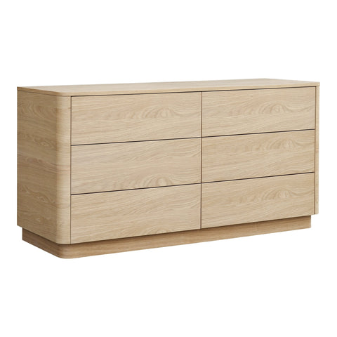 Minimalist Double Dresser with Inset Handles Drawer Chest
