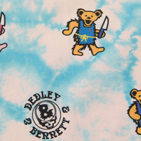 Character Print Bib Apron with Adjustable Patch Pockets