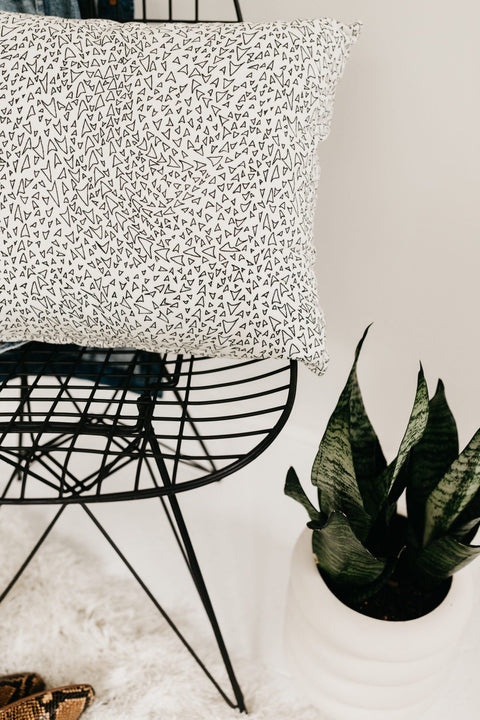 Contemporary Graphic Accent Pillow with Removable Cover