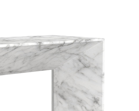 Outdoor Living & Garden Minimalist Marble Look Accent Bench