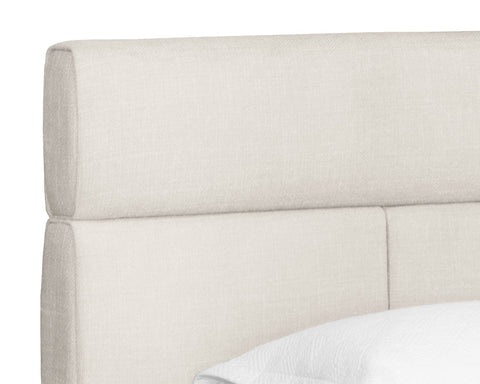 Sunpan Modern Beckham Upholstered Platform Bed with Headboard - Queen - King - Queen