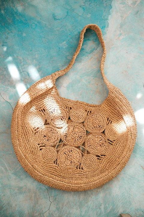 Beach Handmade Geometric Braided Raffia Tote